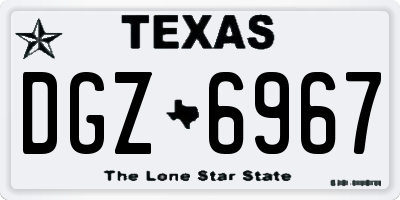 TX license plate DGZ6967
