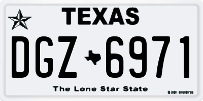 TX license plate DGZ6971