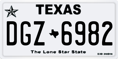 TX license plate DGZ6982