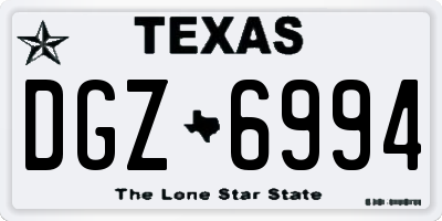 TX license plate DGZ6994