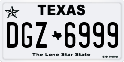 TX license plate DGZ6999