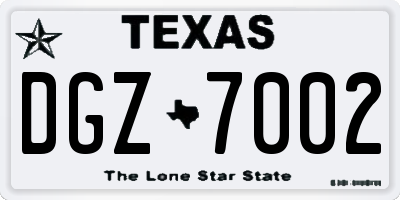 TX license plate DGZ7002