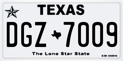 TX license plate DGZ7009