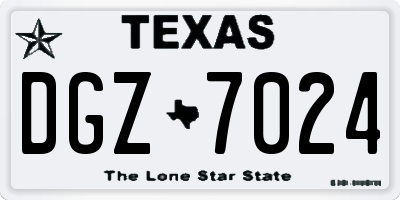 TX license plate DGZ7024