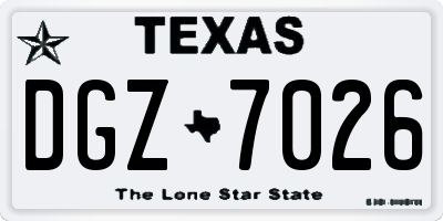 TX license plate DGZ7026