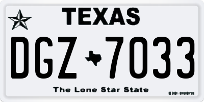 TX license plate DGZ7033