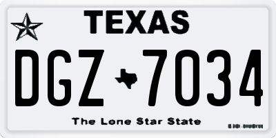 TX license plate DGZ7034