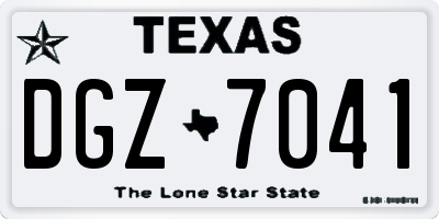 TX license plate DGZ7041