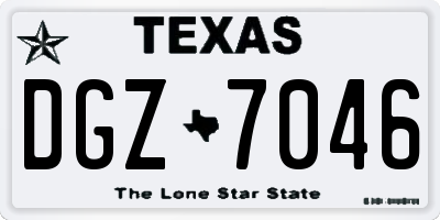 TX license plate DGZ7046