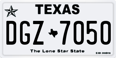 TX license plate DGZ7050