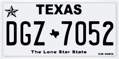 TX license plate DGZ7052