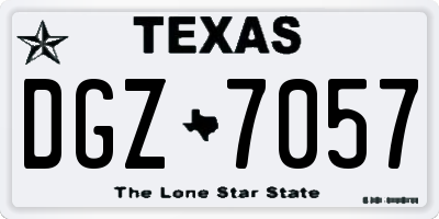 TX license plate DGZ7057