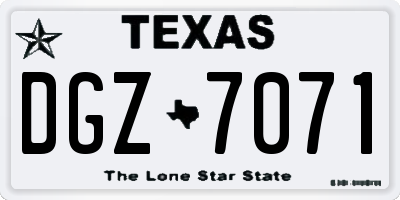 TX license plate DGZ7071