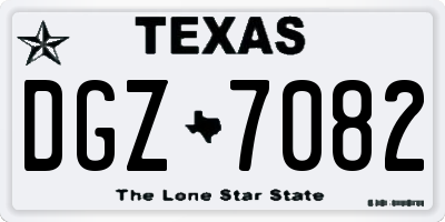 TX license plate DGZ7082