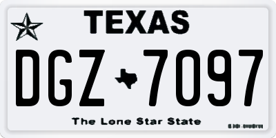 TX license plate DGZ7097