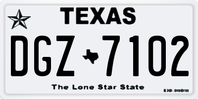 TX license plate DGZ7102