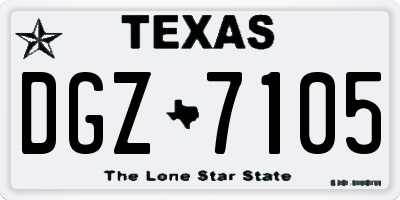 TX license plate DGZ7105