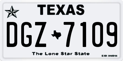 TX license plate DGZ7109
