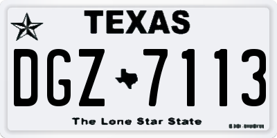 TX license plate DGZ7113