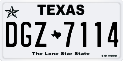 TX license plate DGZ7114