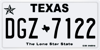 TX license plate DGZ7122