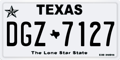 TX license plate DGZ7127