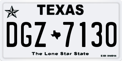 TX license plate DGZ7130
