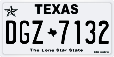 TX license plate DGZ7132
