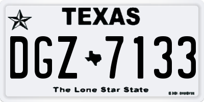 TX license plate DGZ7133