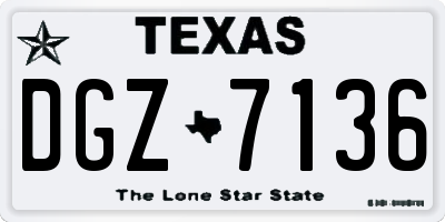 TX license plate DGZ7136
