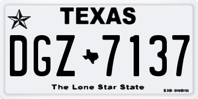 TX license plate DGZ7137