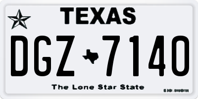 TX license plate DGZ7140
