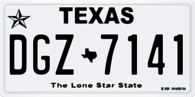 TX license plate DGZ7141