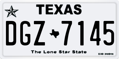 TX license plate DGZ7145