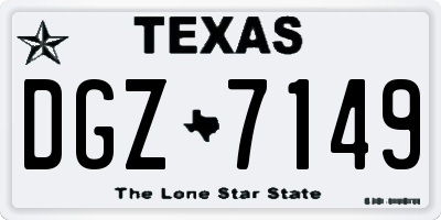 TX license plate DGZ7149