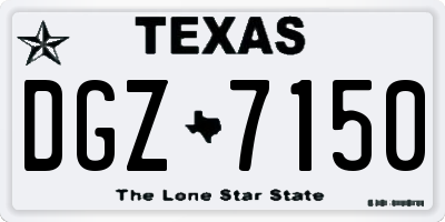 TX license plate DGZ7150