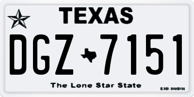 TX license plate DGZ7151