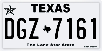 TX license plate DGZ7161