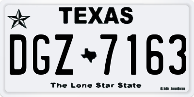TX license plate DGZ7163