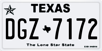 TX license plate DGZ7172