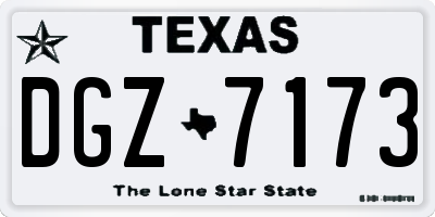 TX license plate DGZ7173