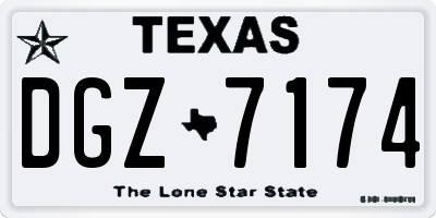TX license plate DGZ7174