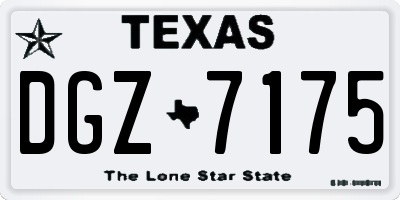 TX license plate DGZ7175