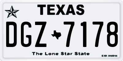 TX license plate DGZ7178