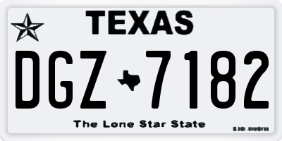 TX license plate DGZ7182