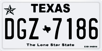 TX license plate DGZ7186