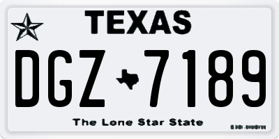 TX license plate DGZ7189