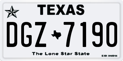 TX license plate DGZ7190