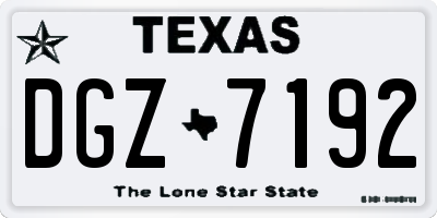 TX license plate DGZ7192