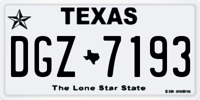 TX license plate DGZ7193